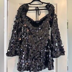 Black sequin Beginning Boutique mini dress size 6